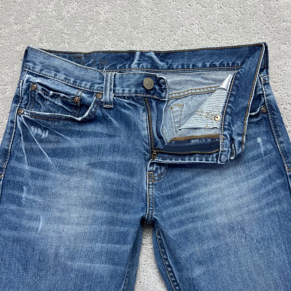 Bullhead Denim Jeans Mens 30x32 Blue Gravels Slim Distressed‎ Whiskered Cotton